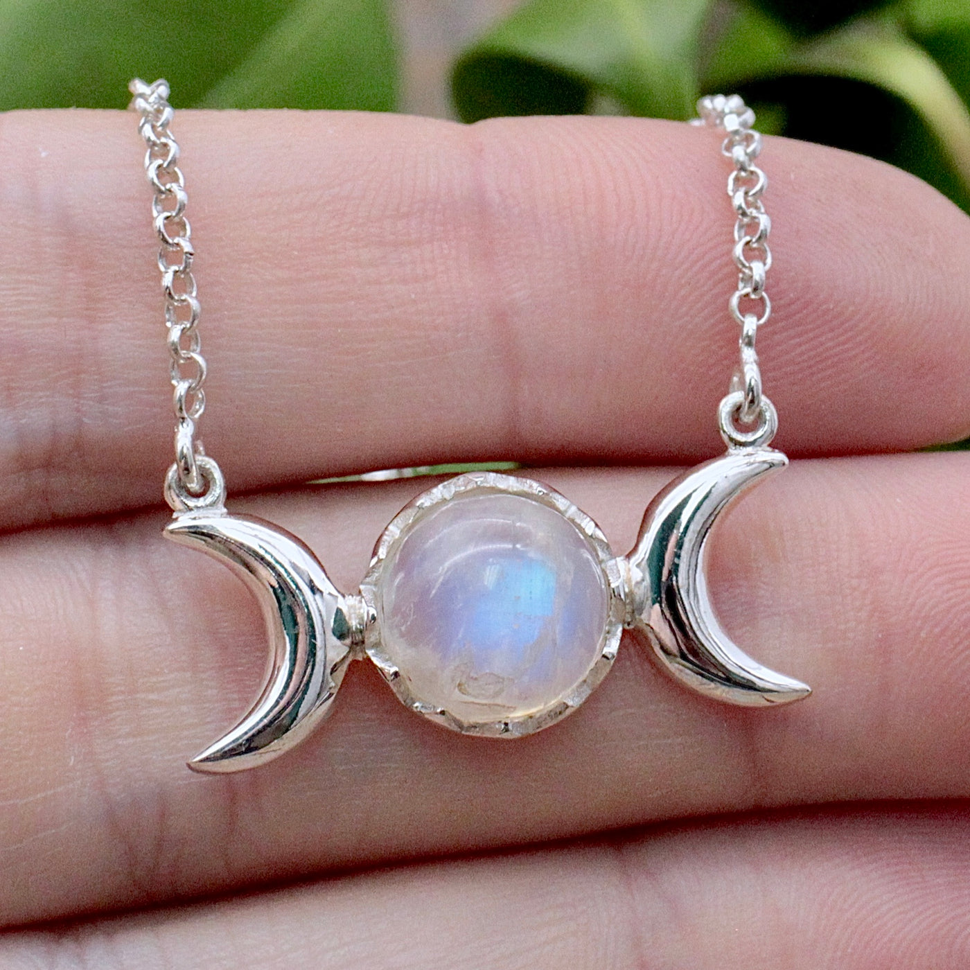 Moonstone Triple Moon Necklace