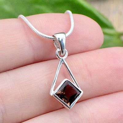 Smoky Quartz Diamond-Shaped Pendant