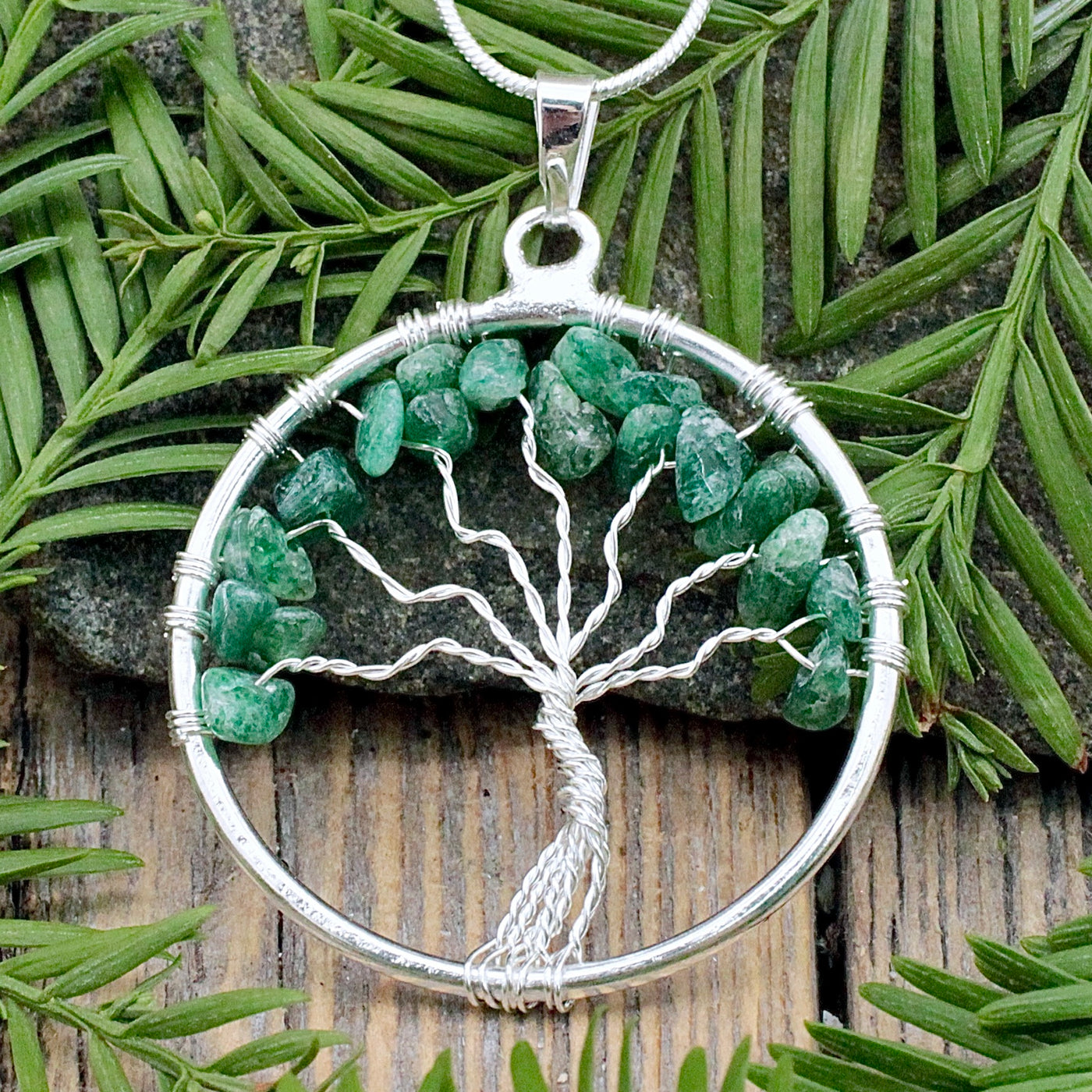 Green Aventurine Tree of Life Pendant