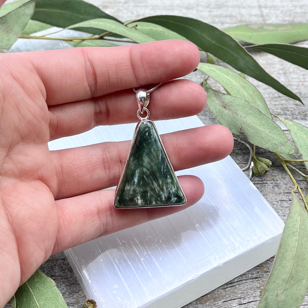 Seraphinite Pendant - Sterling Silver