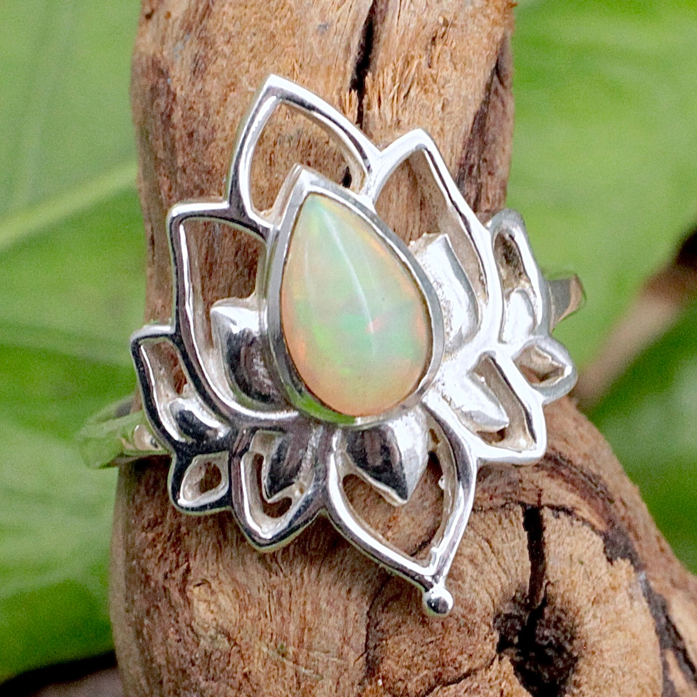 Opal Lotus Ring