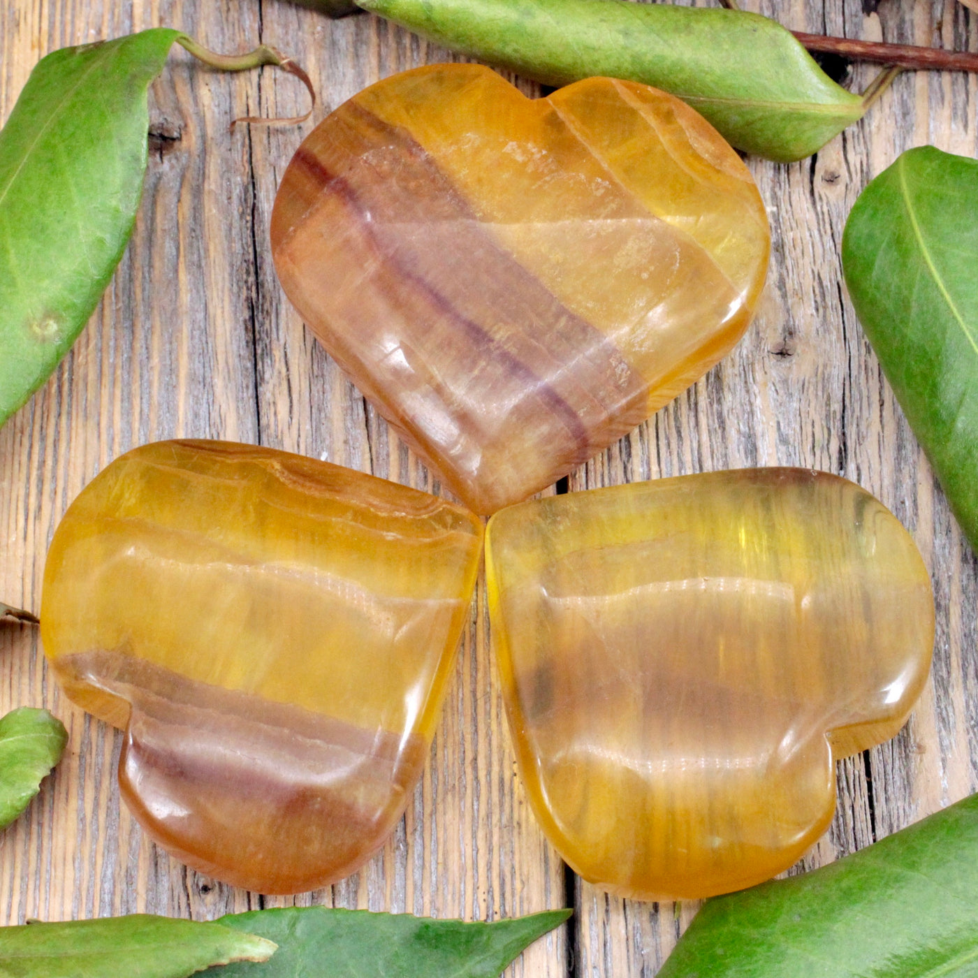 Yellow Fluorite Heart