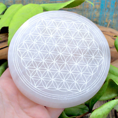 Selenite Charging Plate - Flower of Life