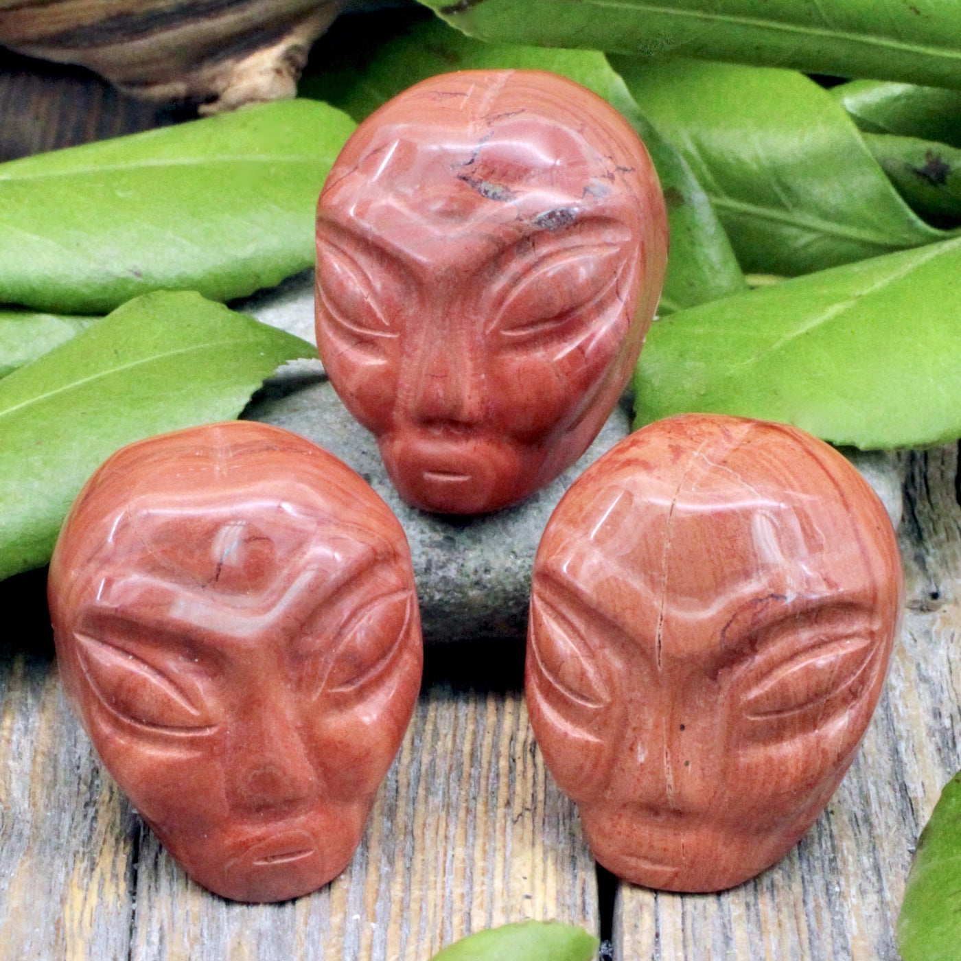 Red Jasper Alien Head