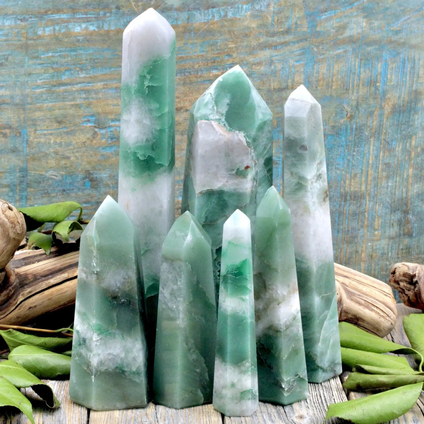 Green Aventurine with Quartz Tower