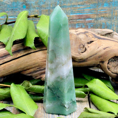 Green Aventurine with Quartz Tower