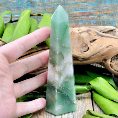 Green Aventurine with Quartz Tower