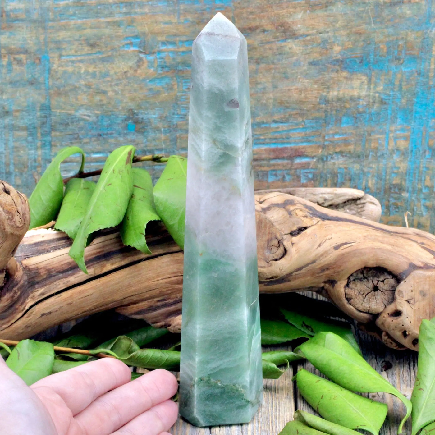 Green Aventurine with Quartz Tower