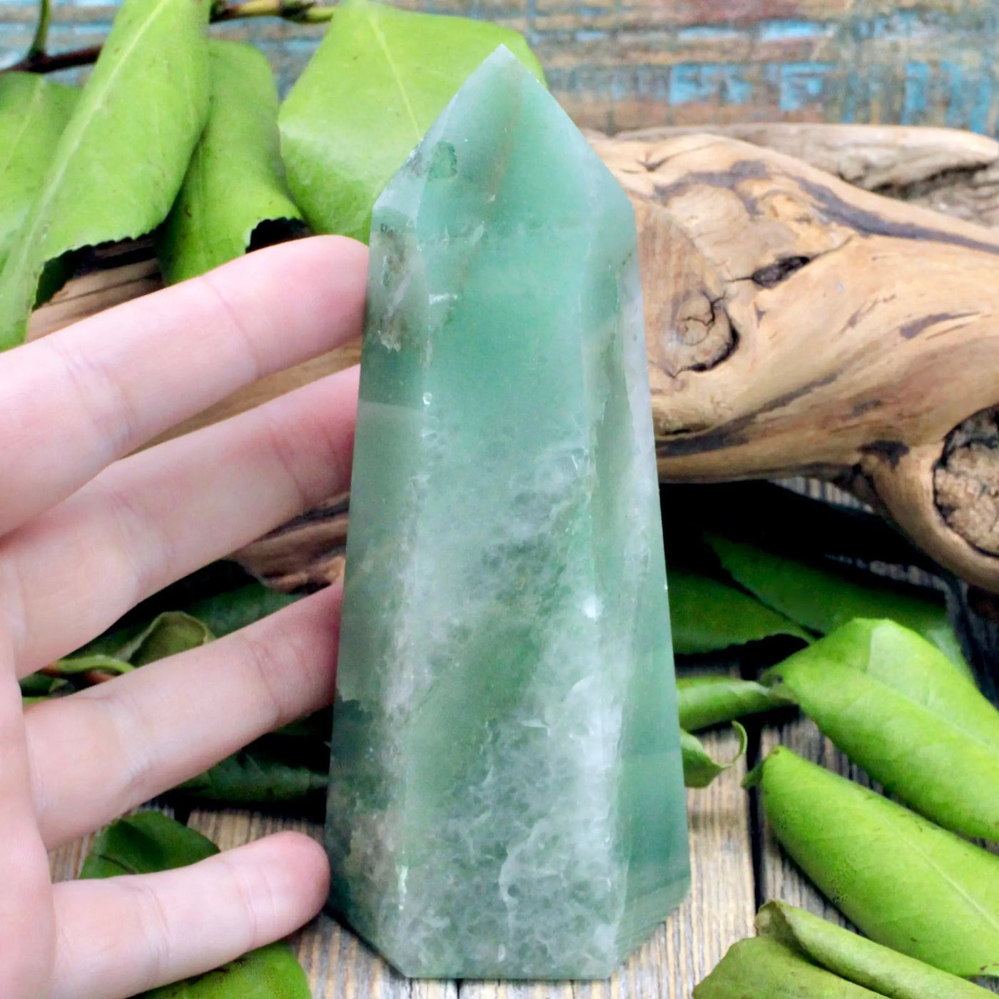 Green Aventurine with Quartz Tower