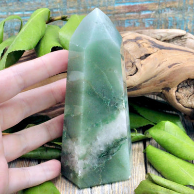 Green Aventurine with Quartz Tower