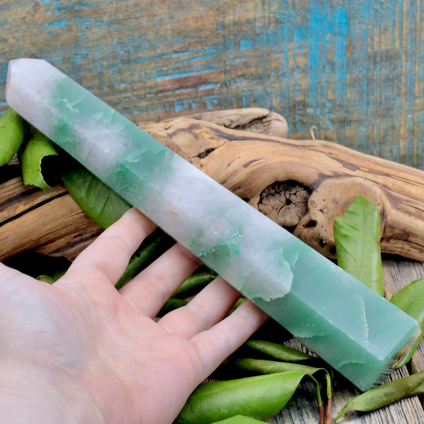 Green Aventurine with Quartz Tower