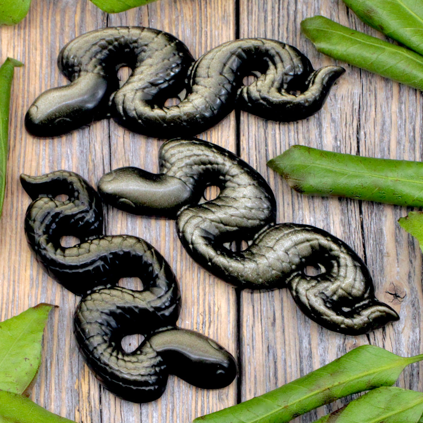 Golden Sheen Obsidian Snake