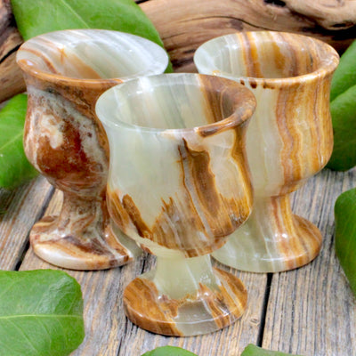 Green Banded Calcite Offering Chalice