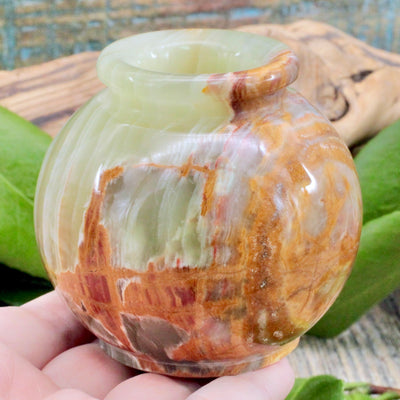 Green Banded Calcite Matka Pot