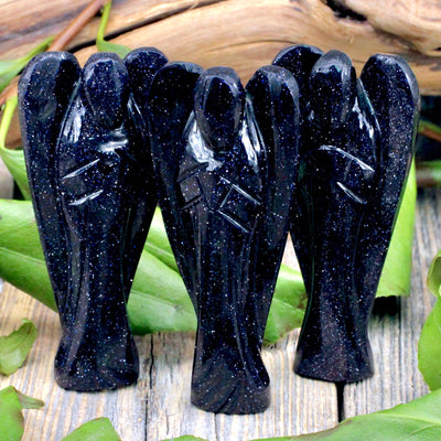 Blue Goldstone Angel - 3"