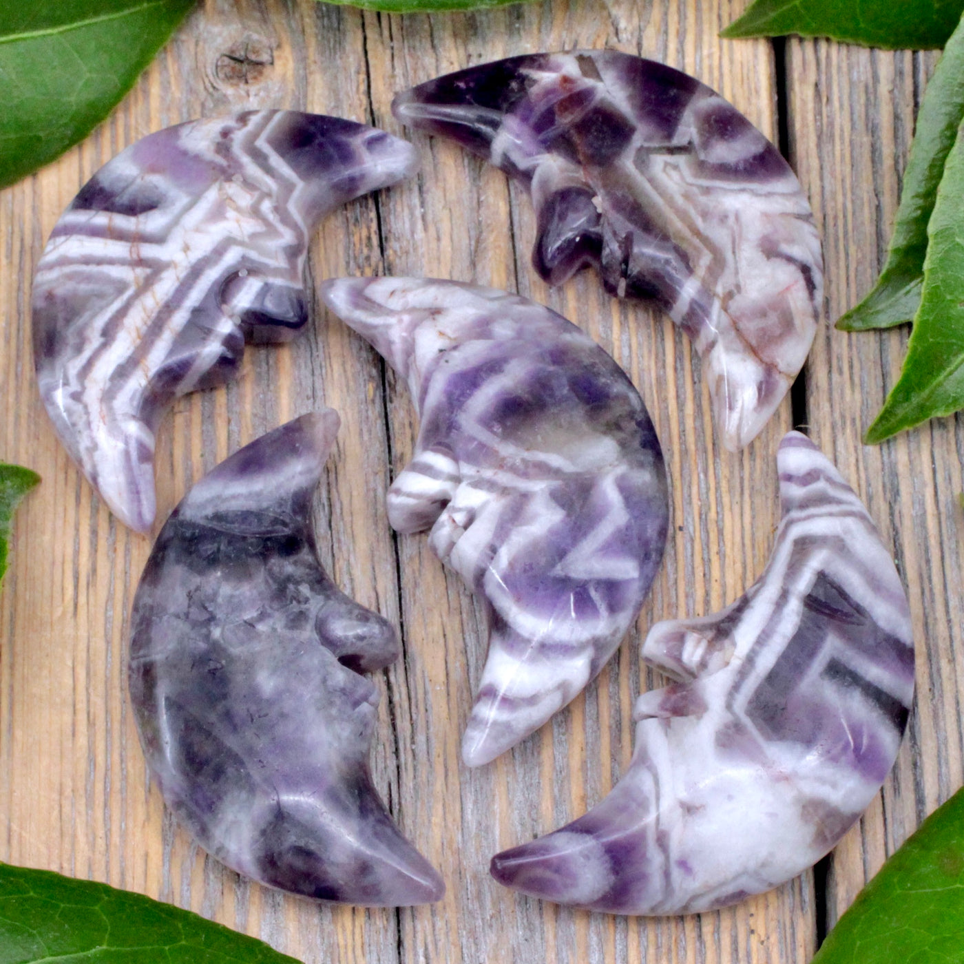 Chevron Amethyst Moon Face