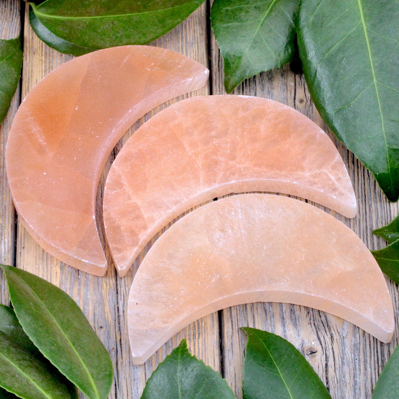 Orange Selenite Moon Plate