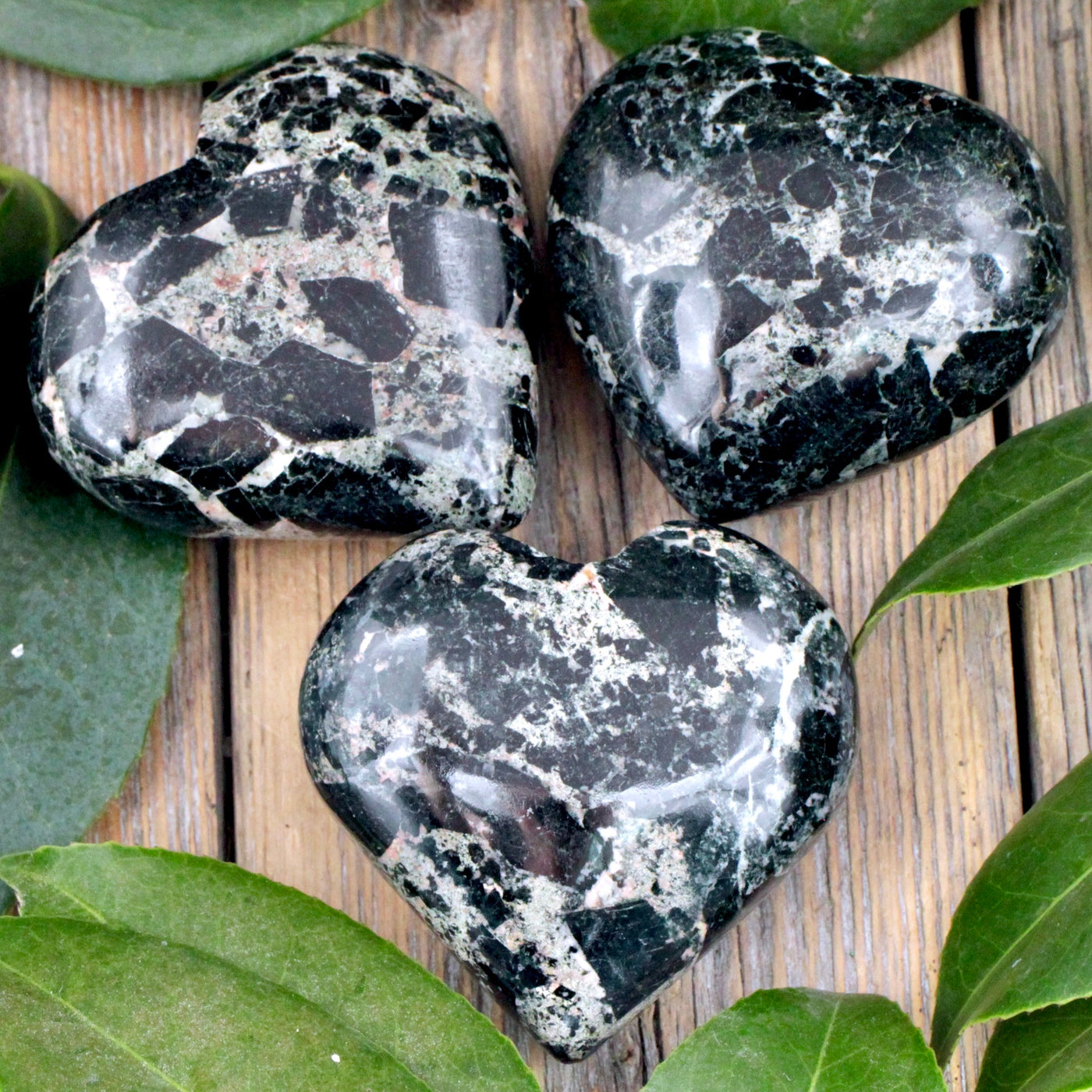 Black and Green Brecciated Jasper Heart