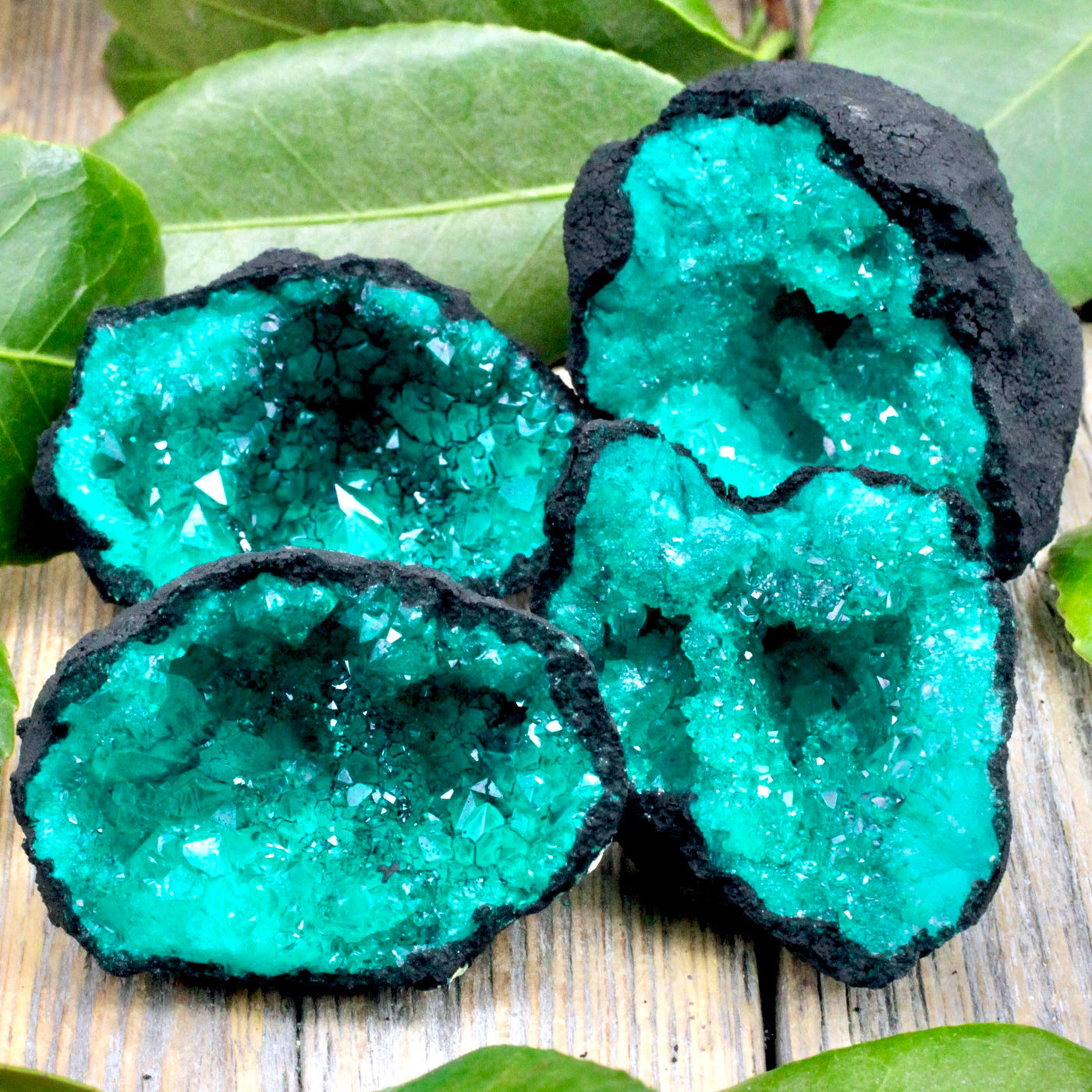 Dyed Teal Quartz Geode