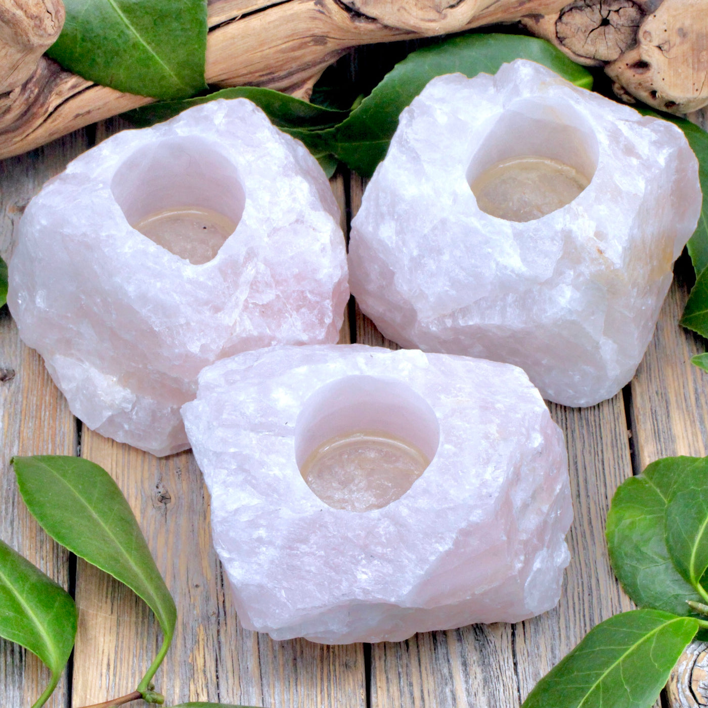 Rose Quartz Candle Holder