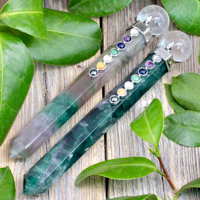 Crystal Wand with Chakra Detail