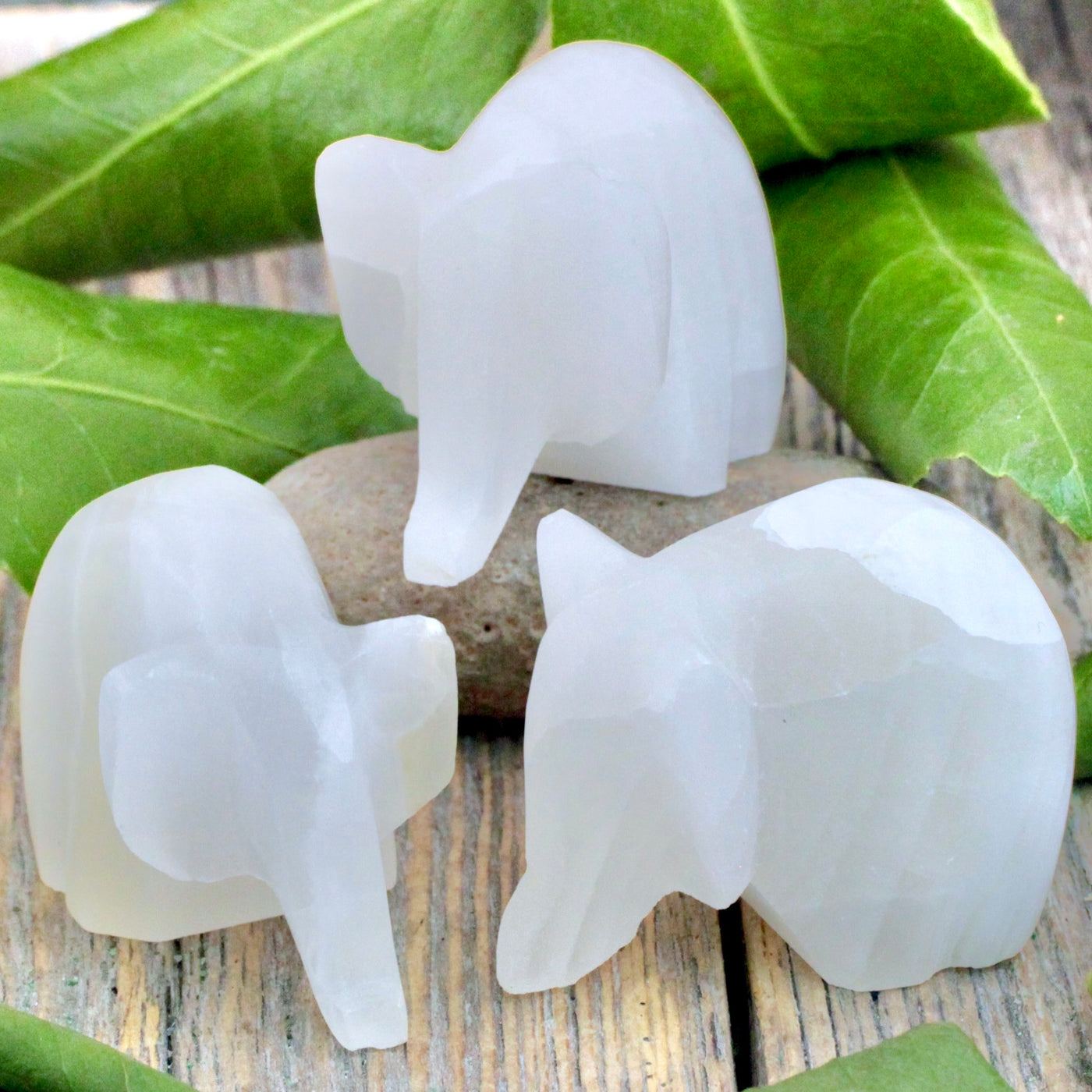 White Calcite Elephant