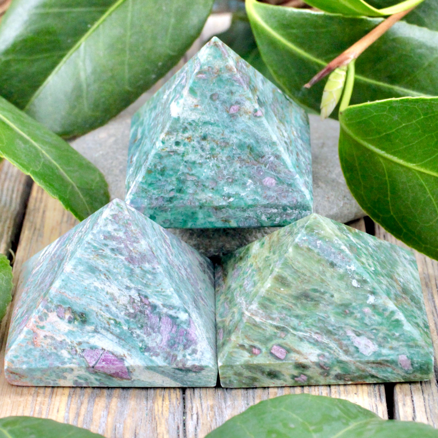 Ruby in Fuchsite Pyramid