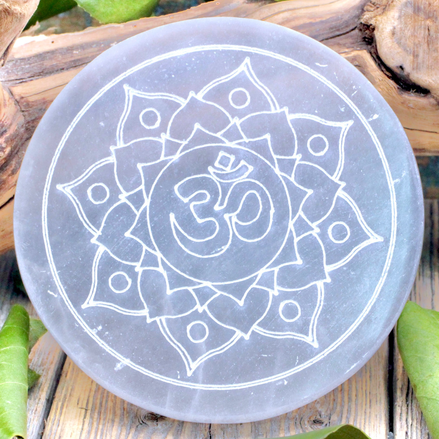 Selenite Om Charging Plate