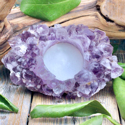 Amethyst Druzy Candle Holder