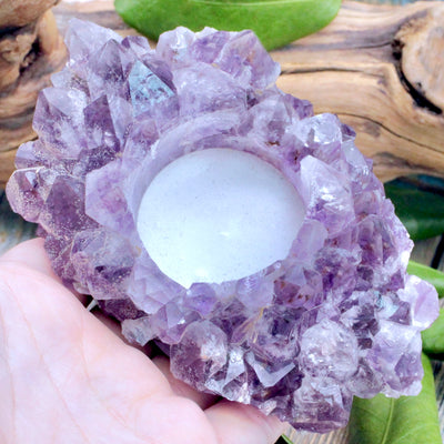 Amethyst Druzy Candle Holder