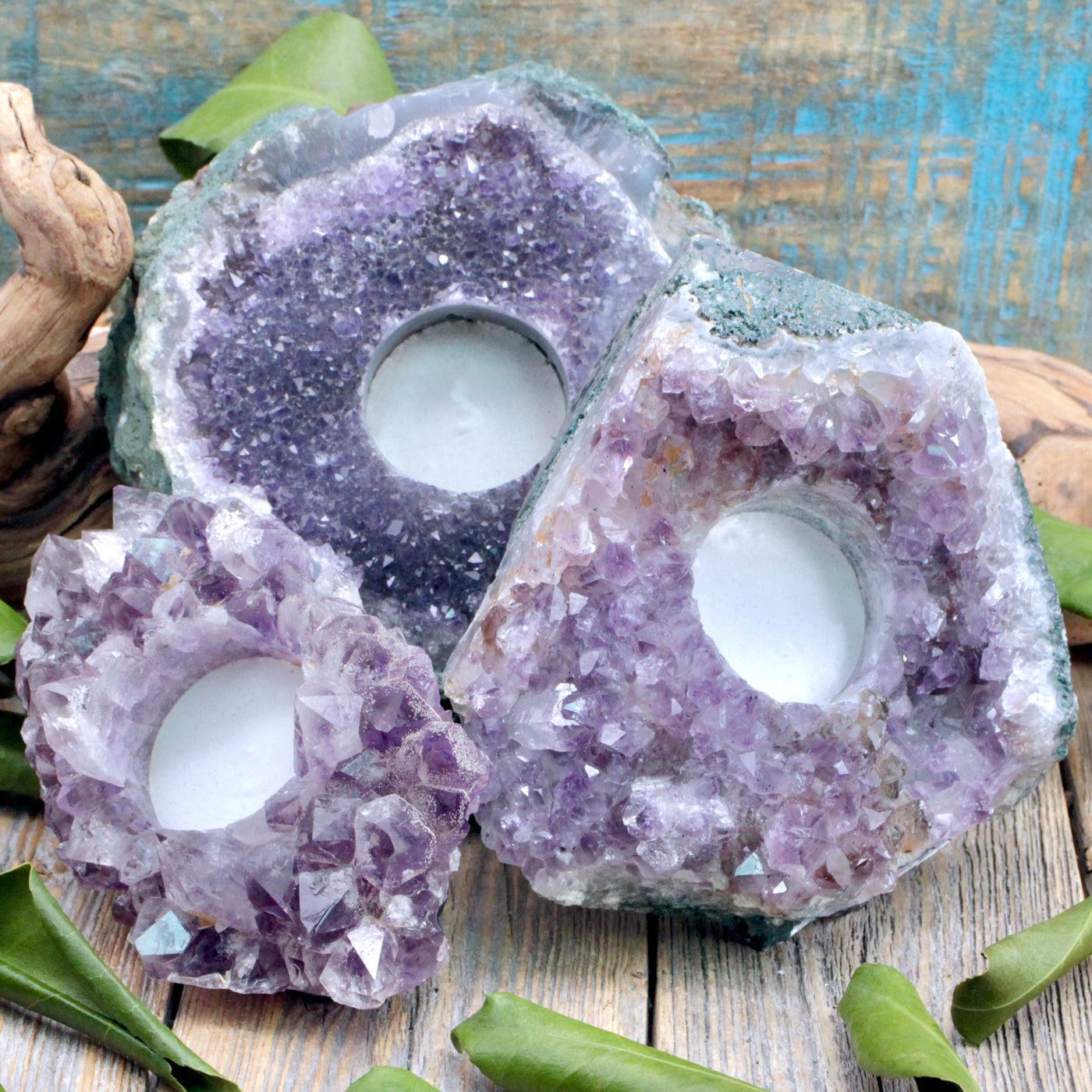 Amethyst Druzy Candle Holder