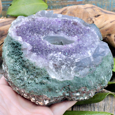 Amethyst Druzy Candle Holder