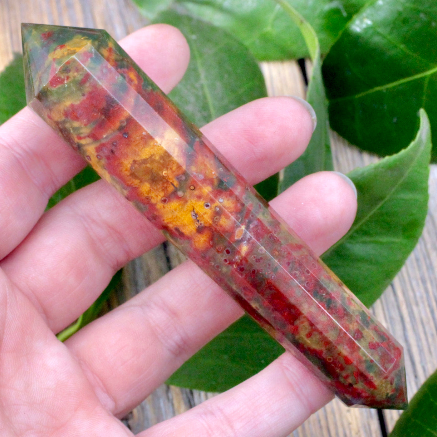 Fancy Jasper Double-Terminated Wand