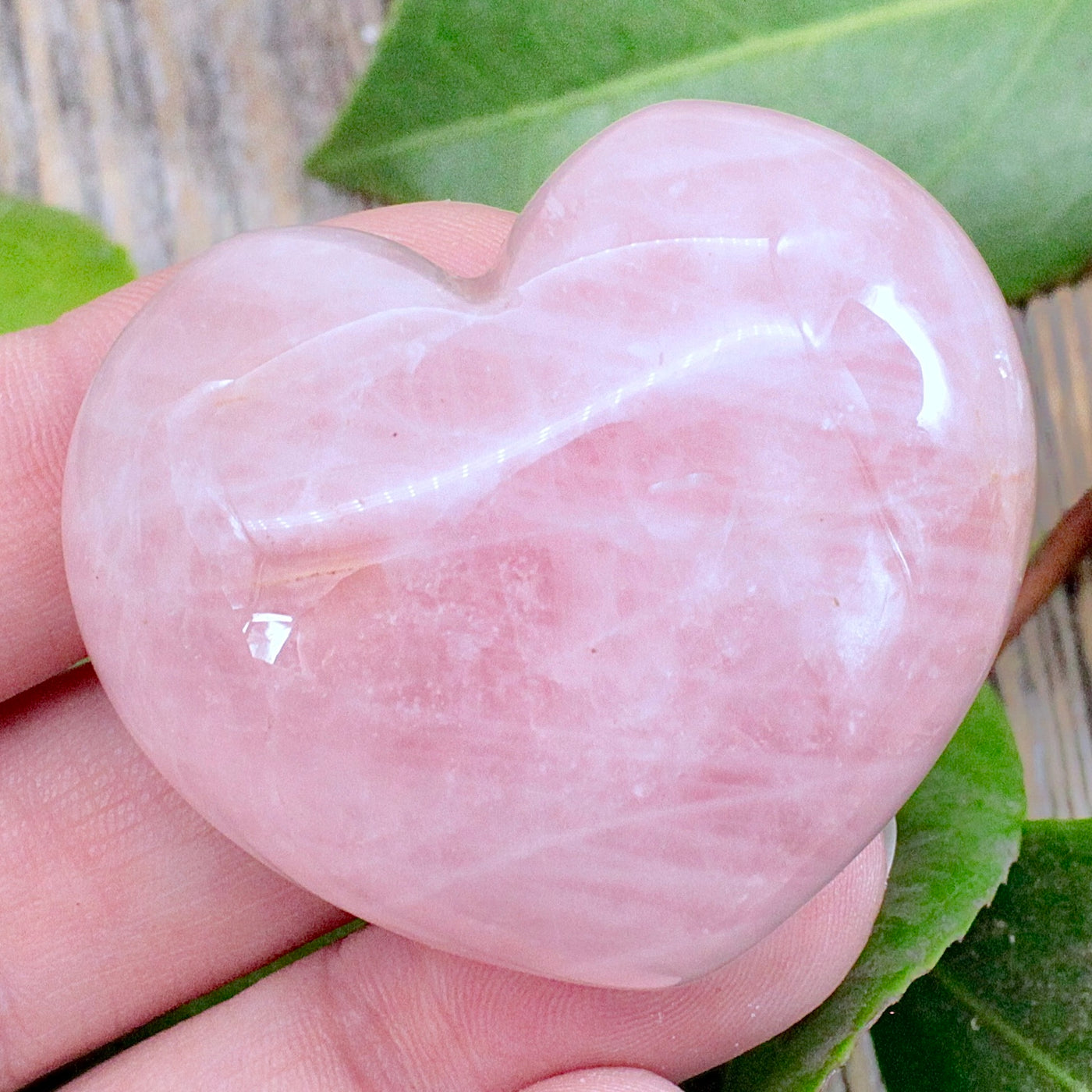 Rose Quartz Puffy Heart