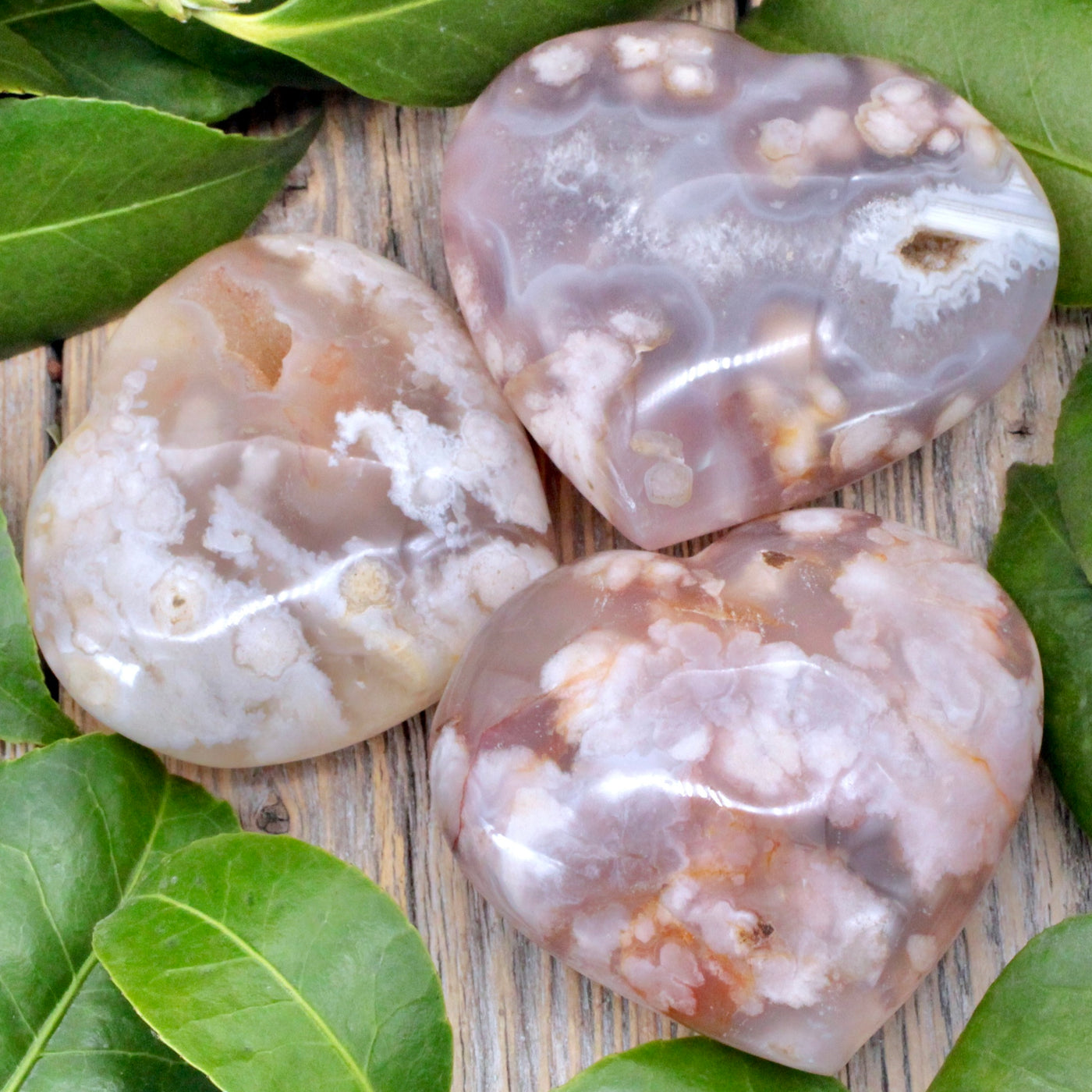 Flower Agate Heart