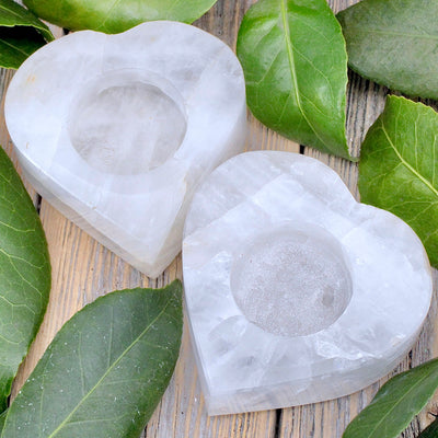 Quartz Heart Candle Holder