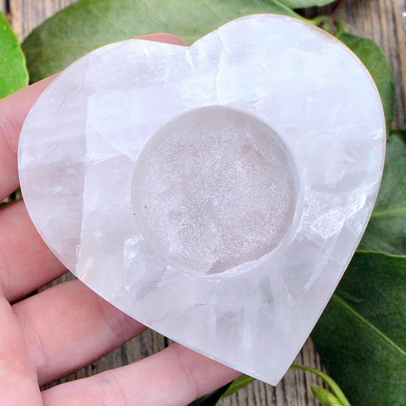 Quartz Heart Candle Holder