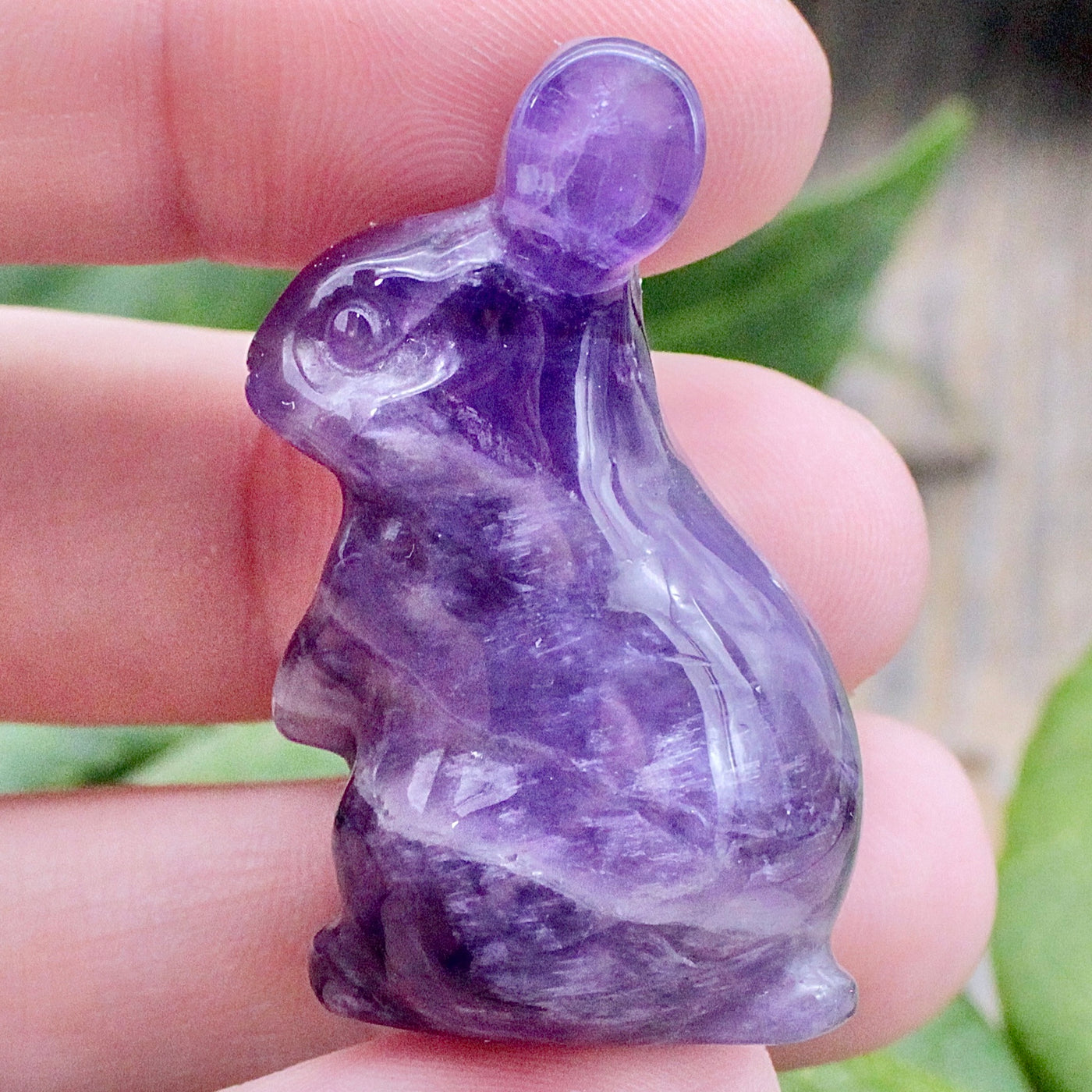 Chevron Amethyst Bunny