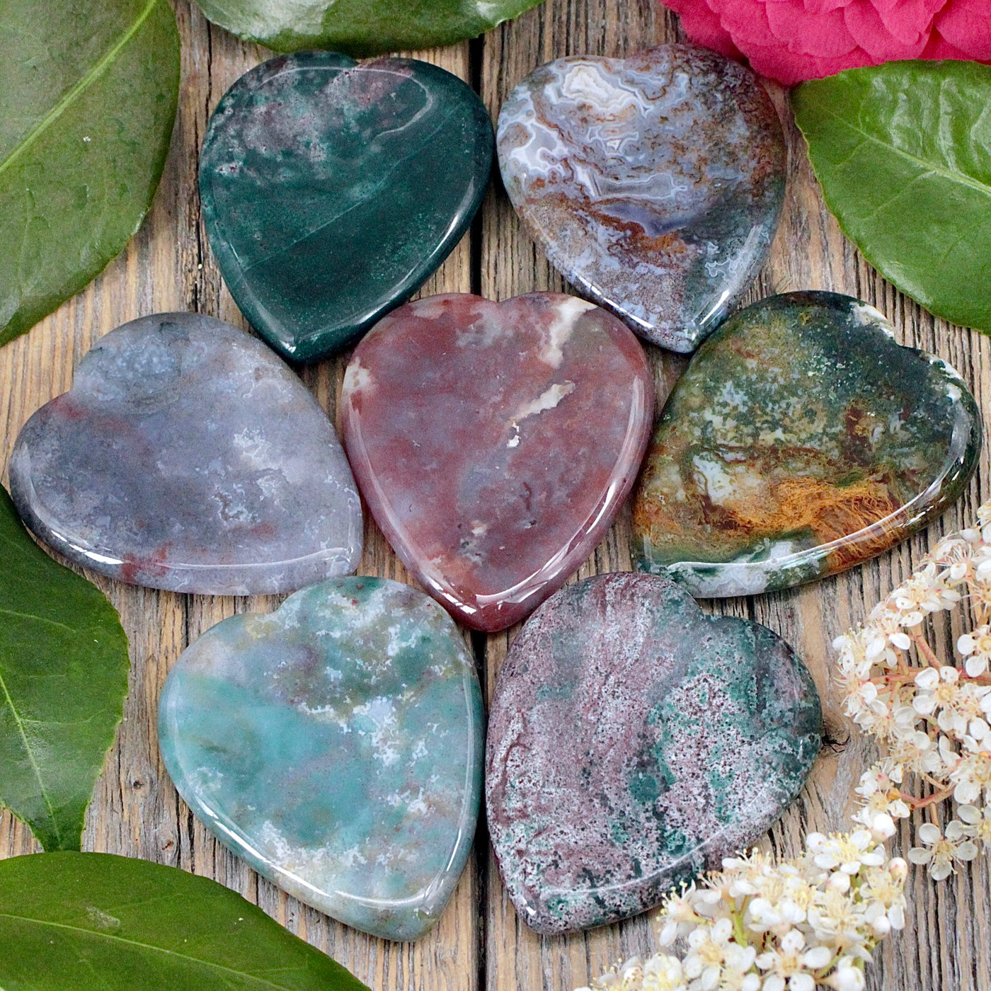 Fancy Jasper Heart-Shaped Worry Stone