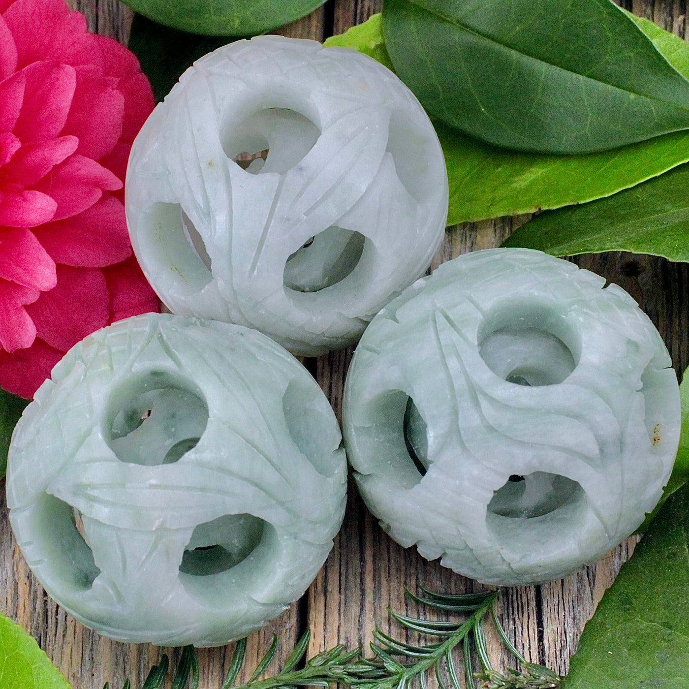 Green Soapstone Puzzle Ball