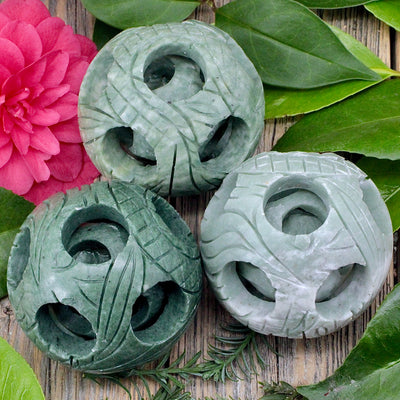 Green Soapstone Puzzle Ball