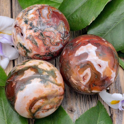 Red Moss Agate Sphere