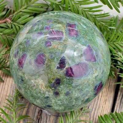 Ruby in Fuchsite Sphere