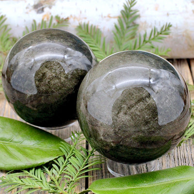 Golden Sheen Obsidian Sphere