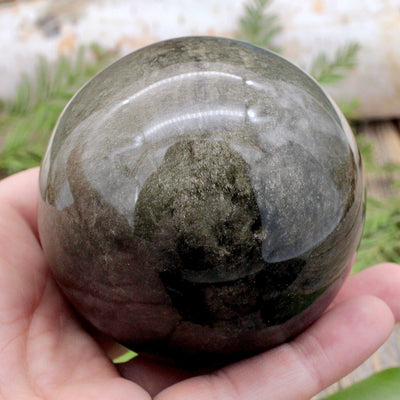 Golden Sheen Obsidian Sphere