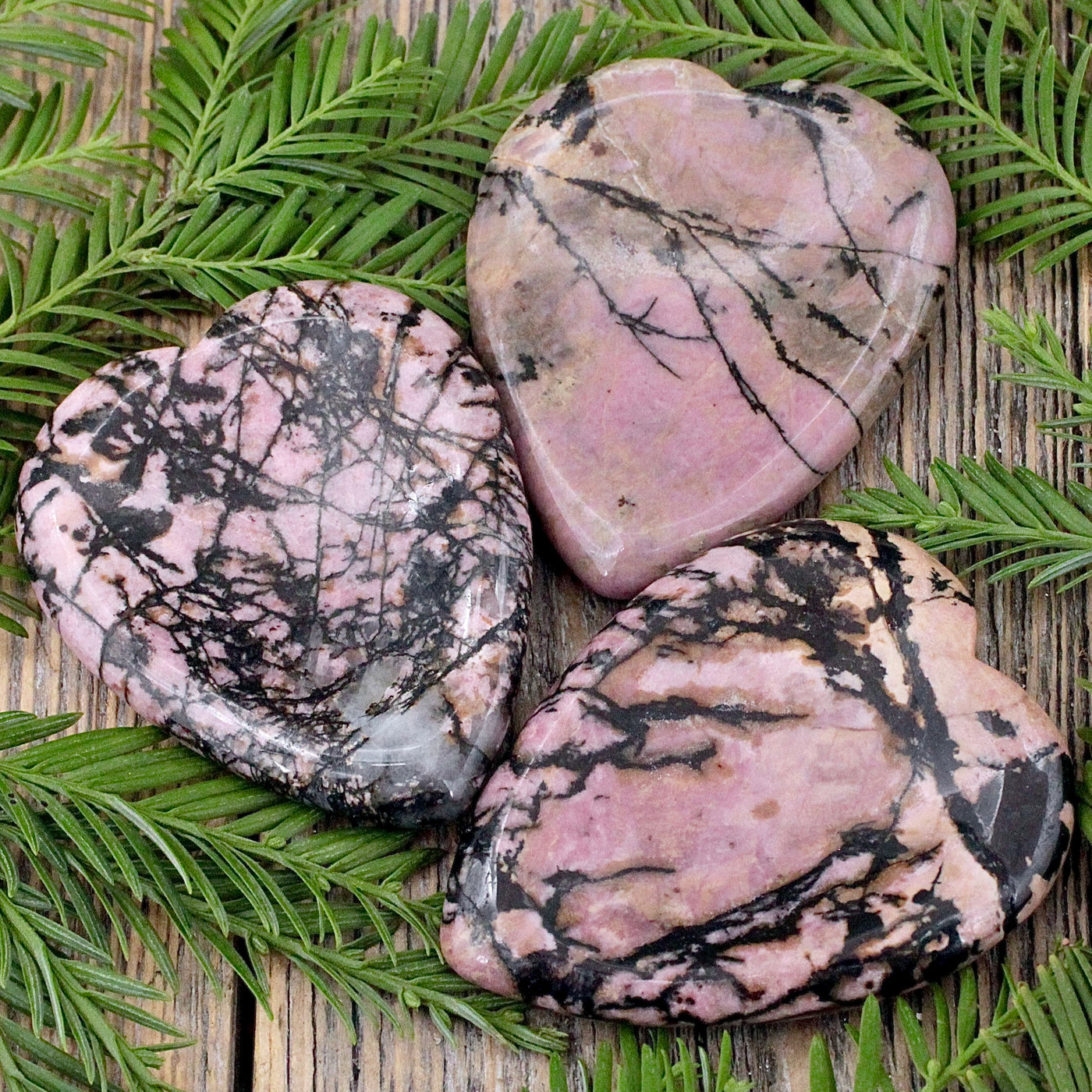 Rhodonite Heart Worry Stone