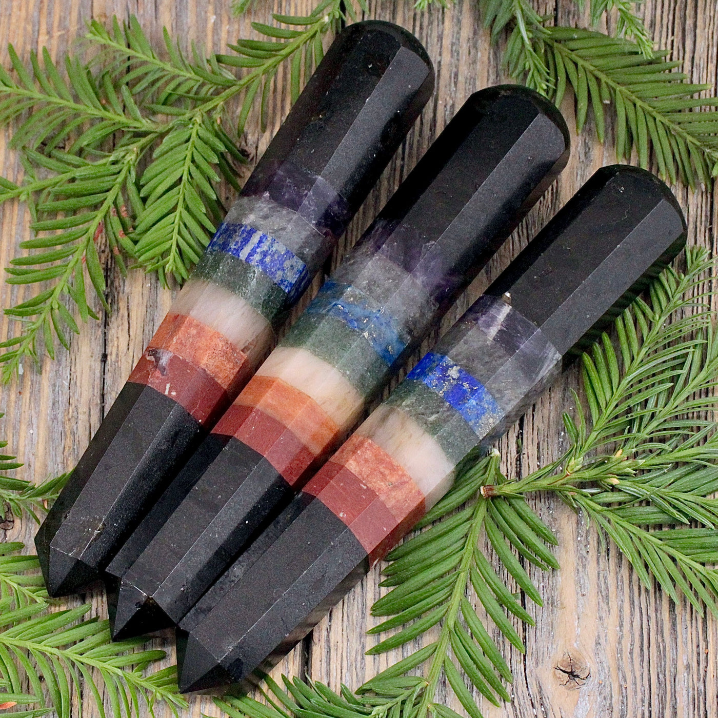 Black Tourmaline and Chakra Energy Healing Wand