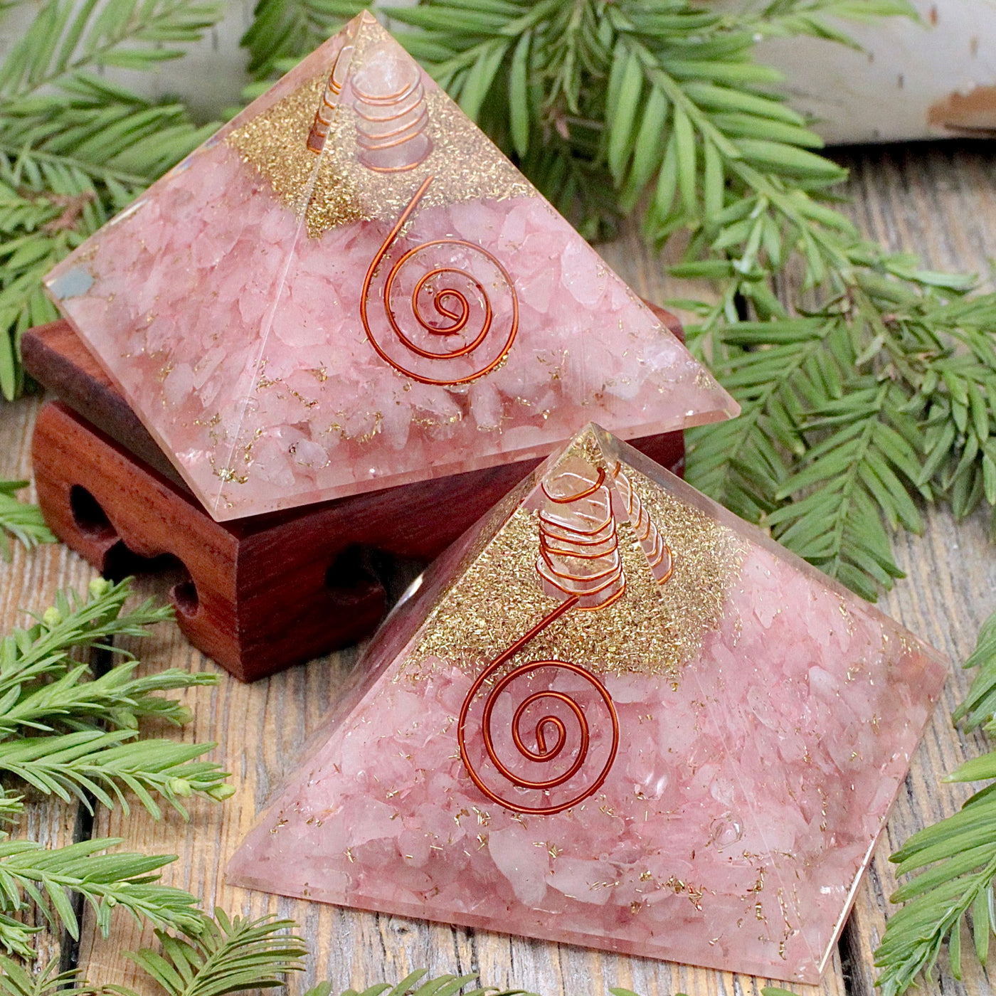 Rose Quartz Orgone Pyramid