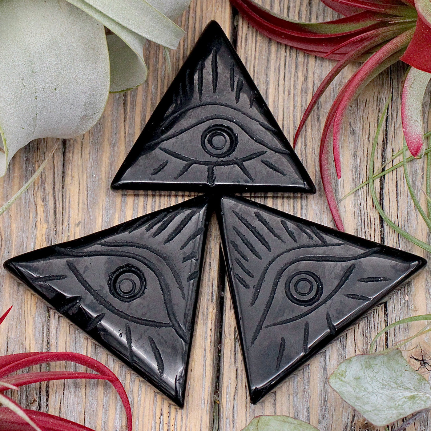 Onyx Triangle with Evil Eye