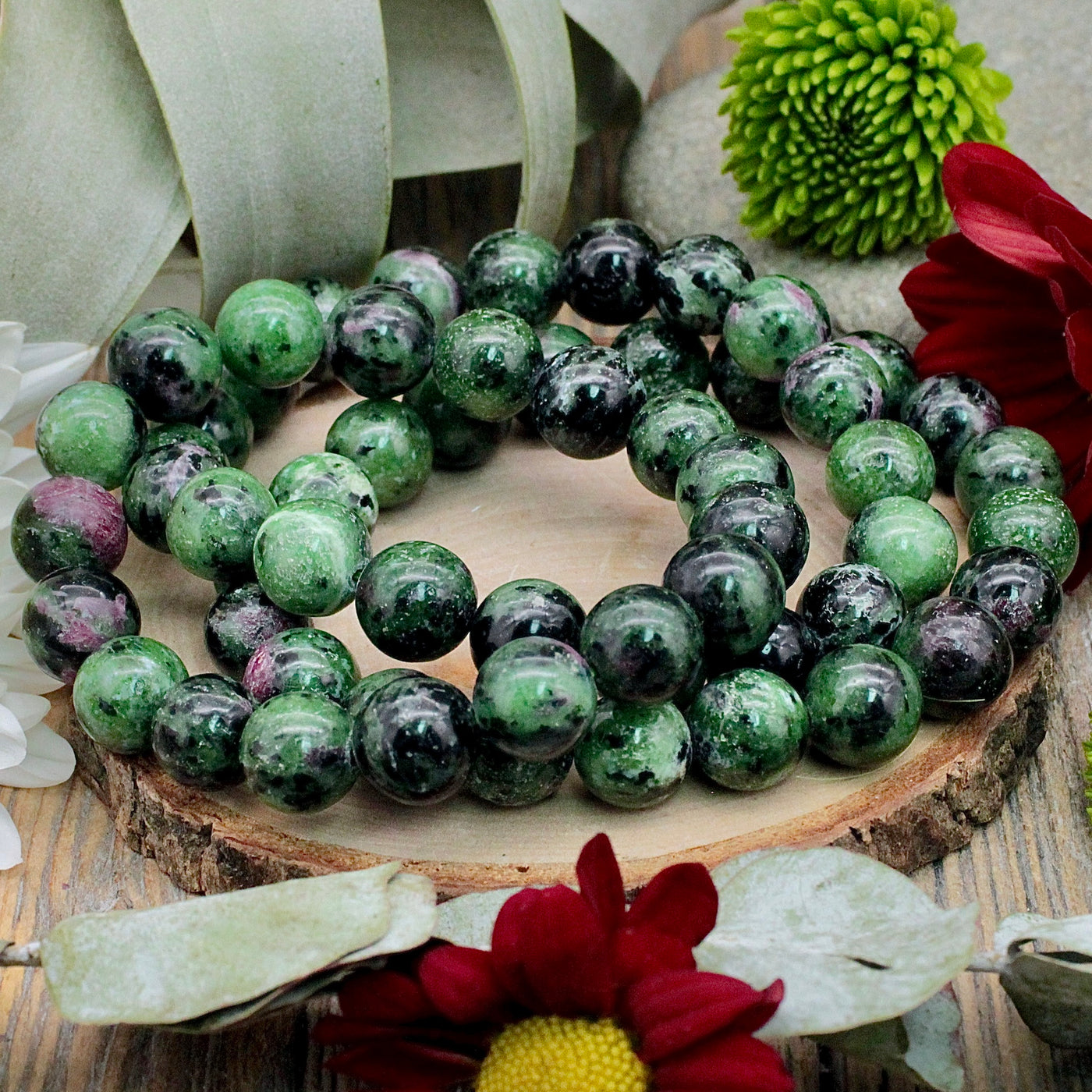 Ruby in Zoisite Bracelet 10mm